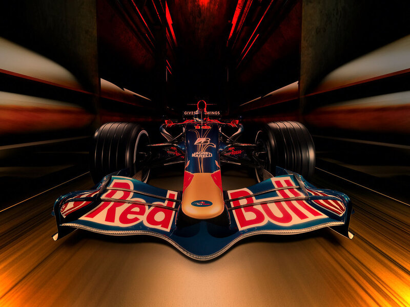 Red Bull Formula 1 Car — Blue, Dramatic, Photograph