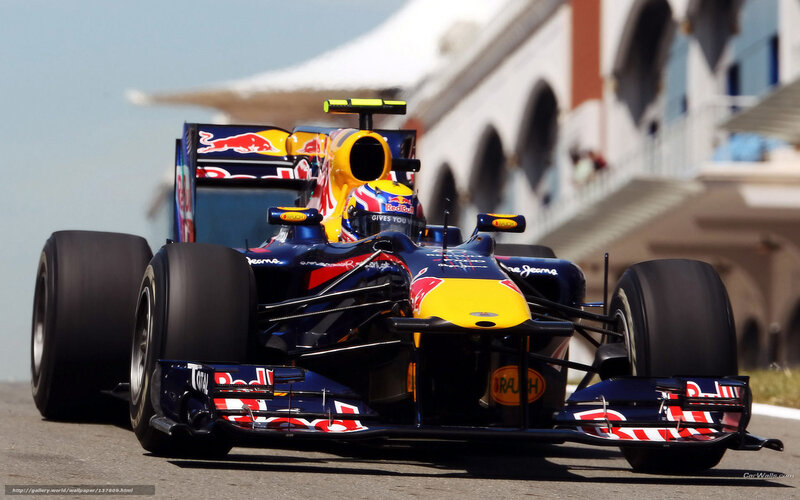 Red Bull Formula 1 Car — Blue, Dynamic, Afternoon, Photograph, Driver, Race Track, Building