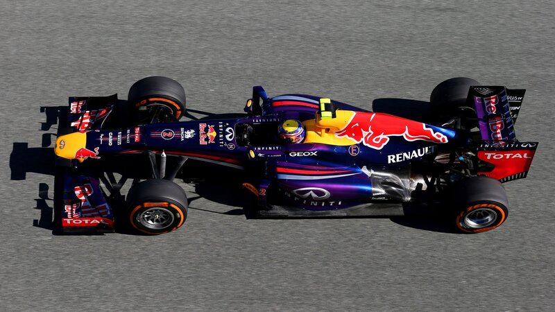 Red Bull Formula 1 Car — Blue, Dynamic, Afternoon, Photograph, Driver, Racing Track, Tires