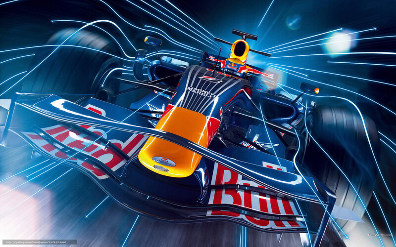 Red Bull Formula 1 Car — Blue, Dynamic, Digital Art, Racing Car