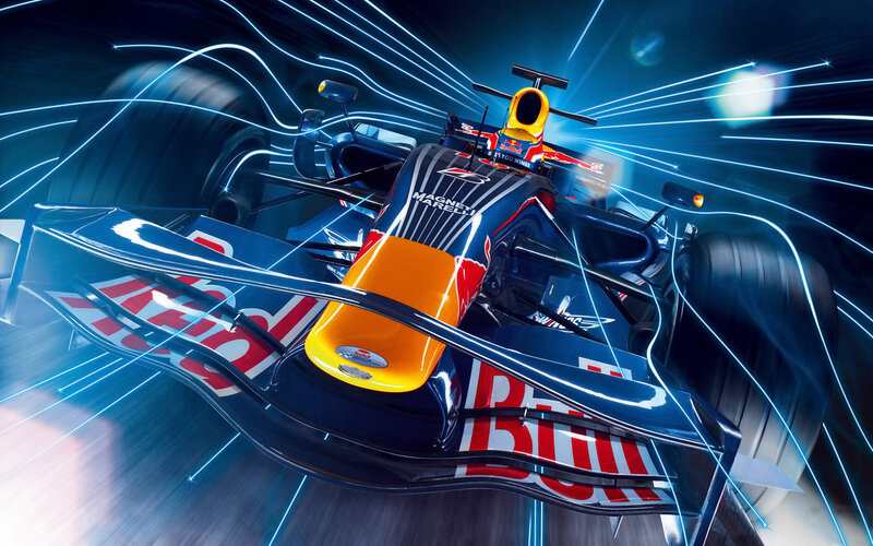 Red Bull Formula 1 Car — Blue, Dynamic, Digital Art