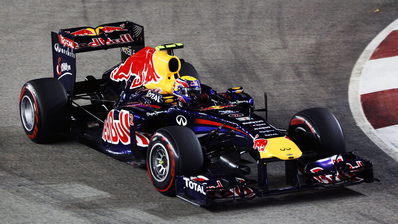 Red Bull Formula 1 Car — Blue, Dynamic, Night