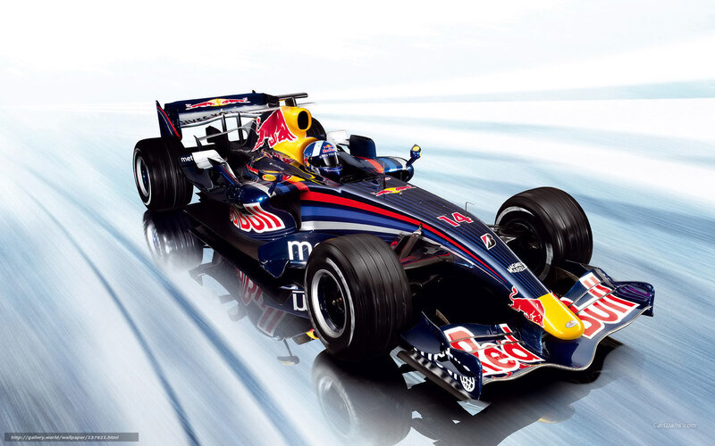 Red Bull Formula 1 Car — Blue, Dynamic, Photograph, Driver, Race Track, Sponsor Logos
