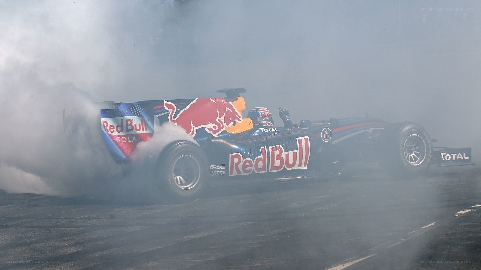 Red Bull Formula 1 car drifting