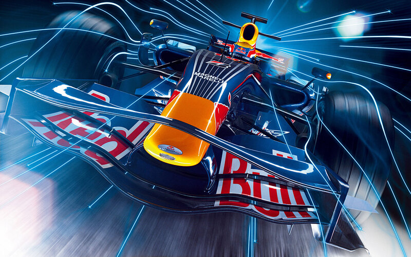 Red Bull Formula 1 car in motion