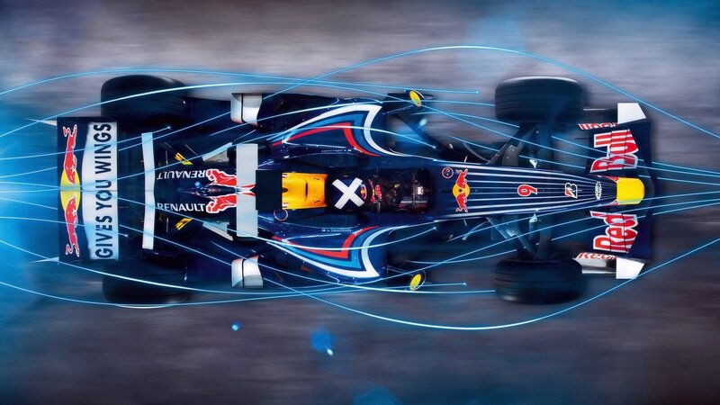 Red Bull Formula 1 car in motion