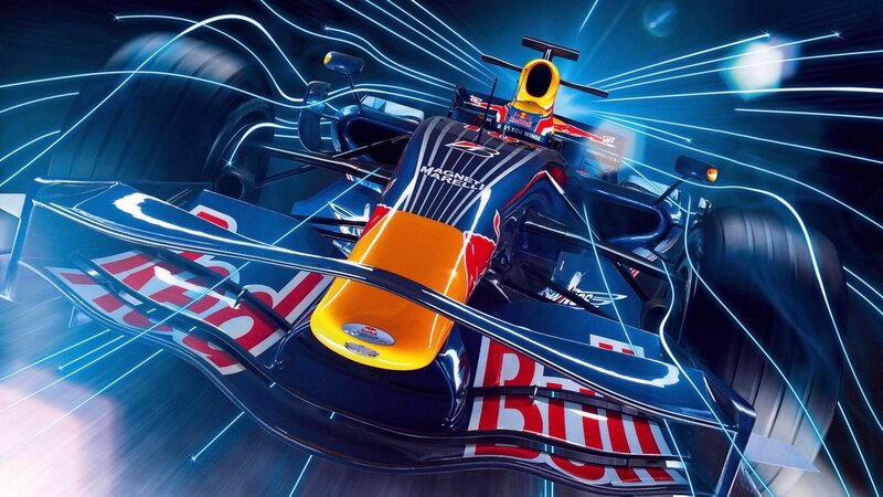 Red Bull Formula 1 car in motion