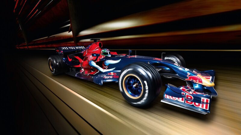 Red Bull Formula 1 car in motion