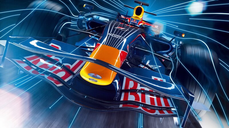 Red Bull Formula 1 car in motion