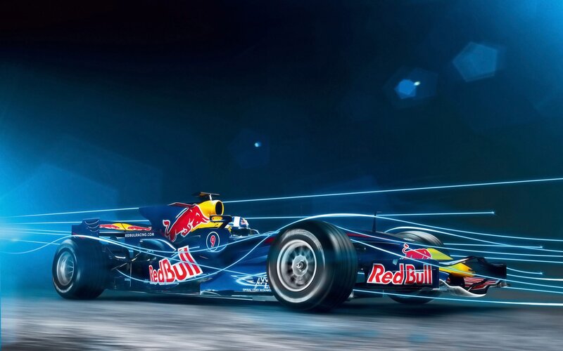 Red Bull Formula 1 car in motion