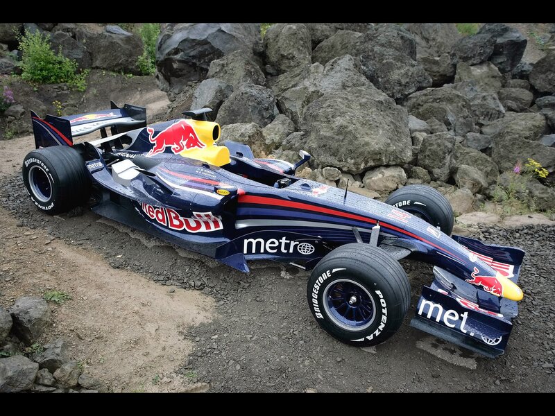 Red Bull Formula 1 car on gravel
