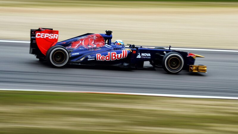Red Bull Formula One Car — Blue, Dynamic, Afternoon, Photograph, Driver, Race Track