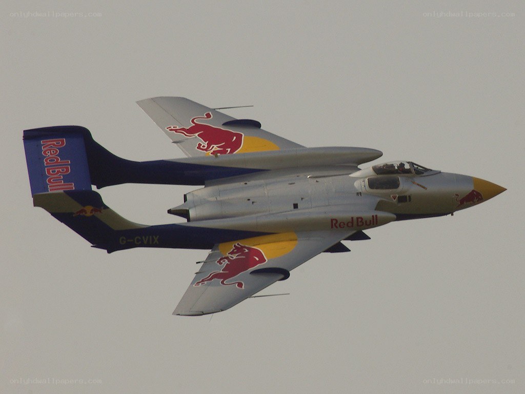 Red Bull jet in flight