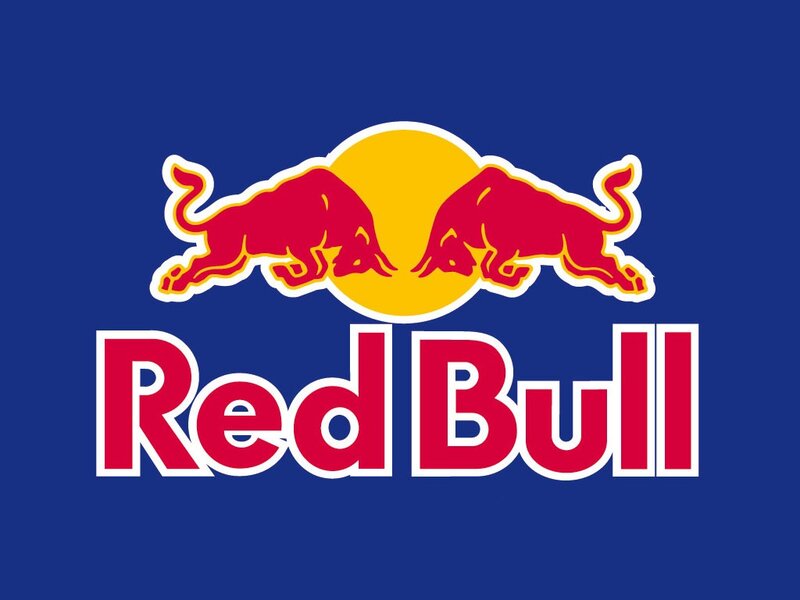 Red Bull logo on blue