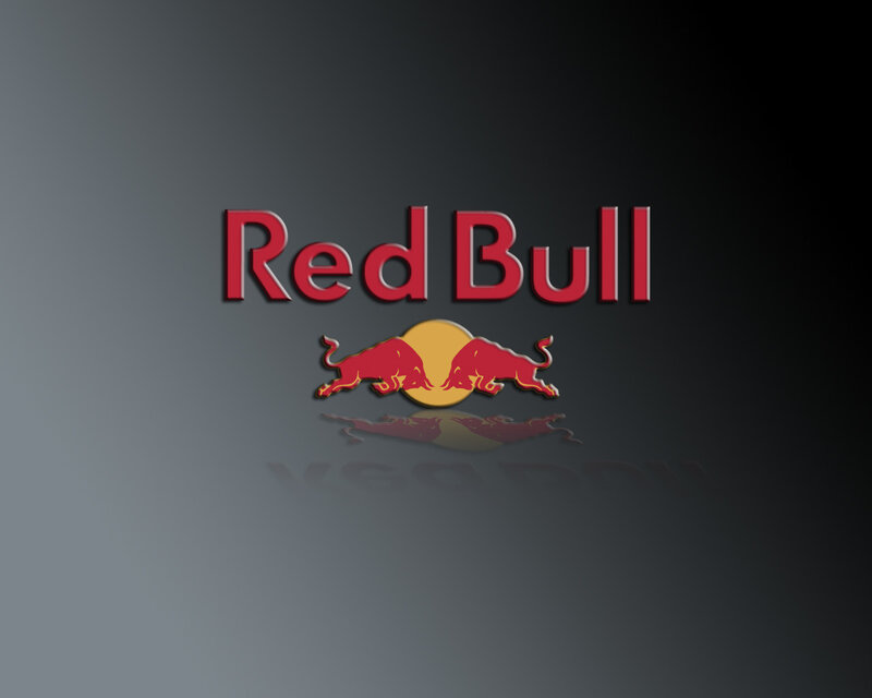 Red Bull logo on dark background