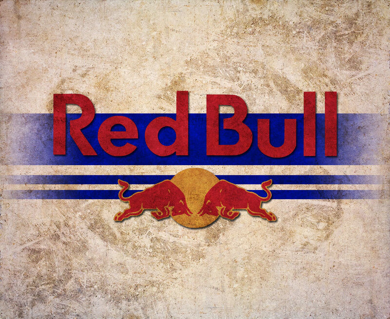 Red Bull logo on textured background