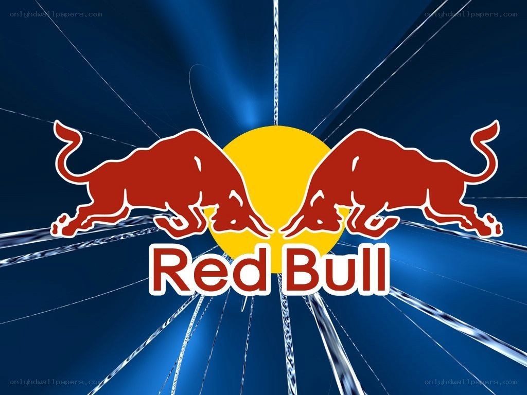 Red Bull logo with dynamic background