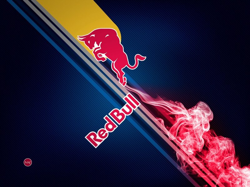 Red Bull Logo with Smoke — Blue