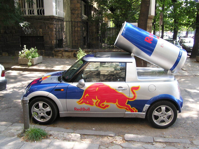 Red Bull Mini Cooper promotional car