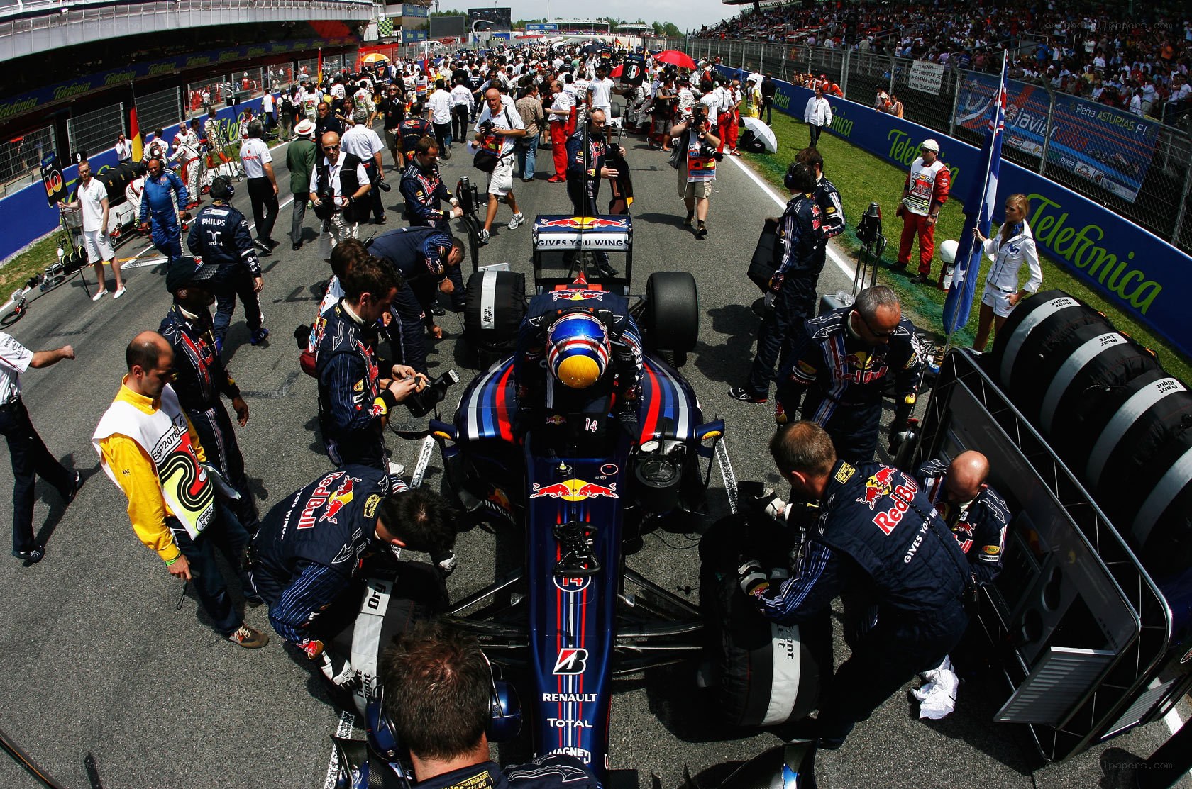 Red Bull pit stop during race