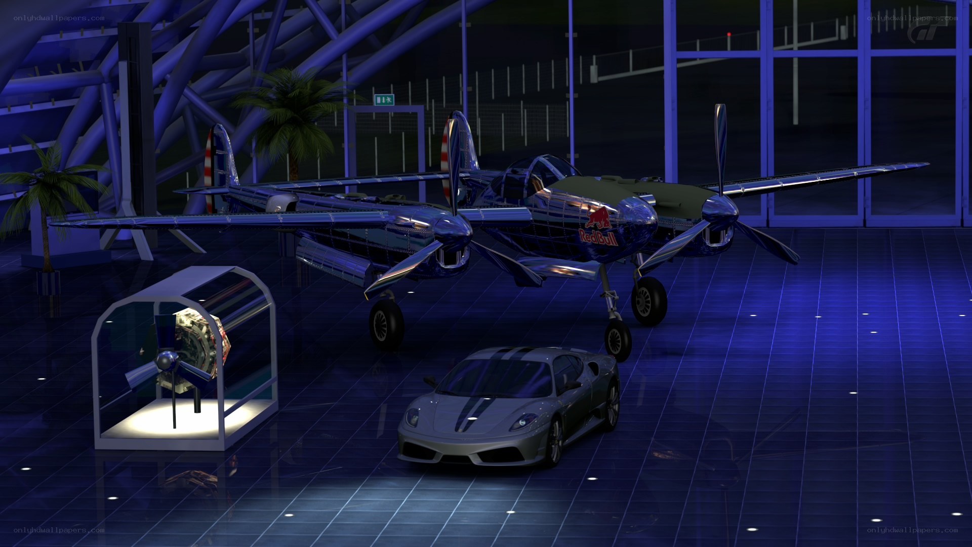 Red Bull plane and car display