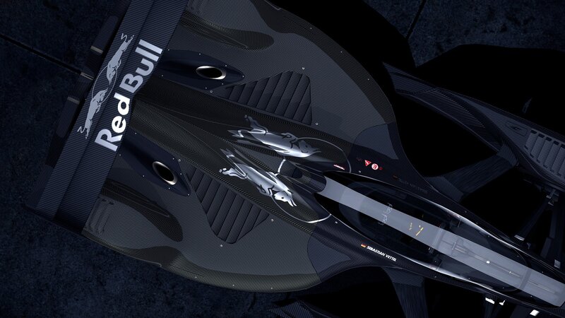 Red Bull Race Car — Black, Dramatic, 3d Render