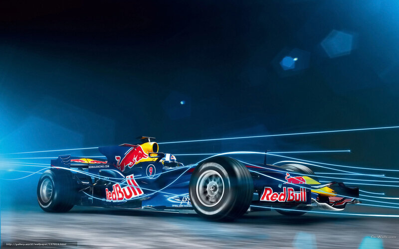 Red Bull Race Car — Blue, Dynamic, Digital Art