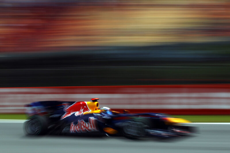 Red Bull race car in motion