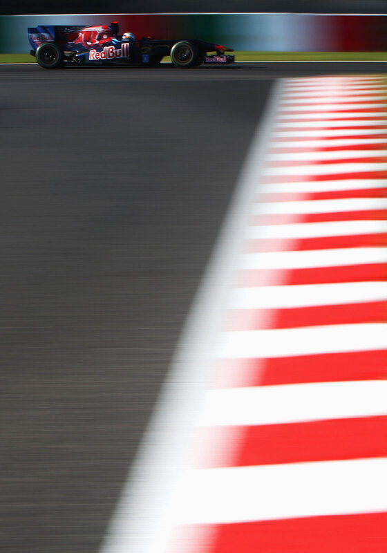 Red Bull race car on track