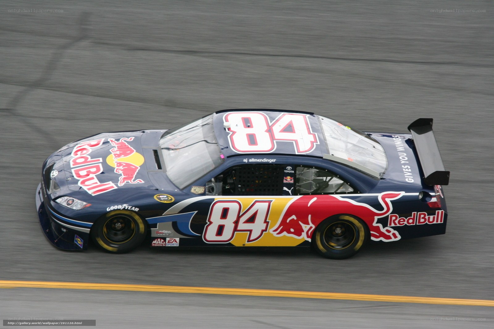 Red Bull race car on track
