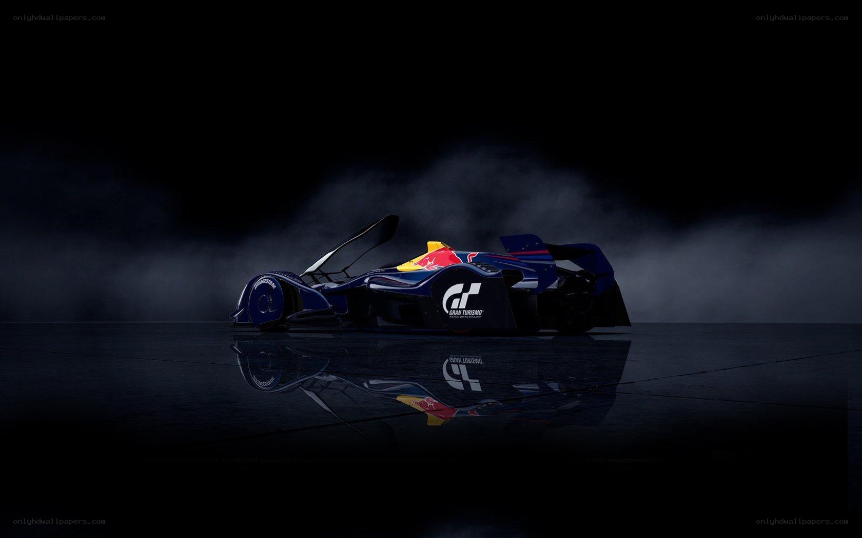 Red Bull racing car in dark setting