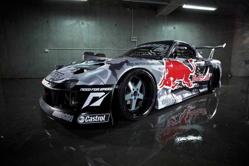 Red Bull racing car in garage