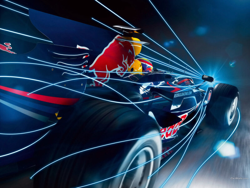 Red Bull racing car in motion