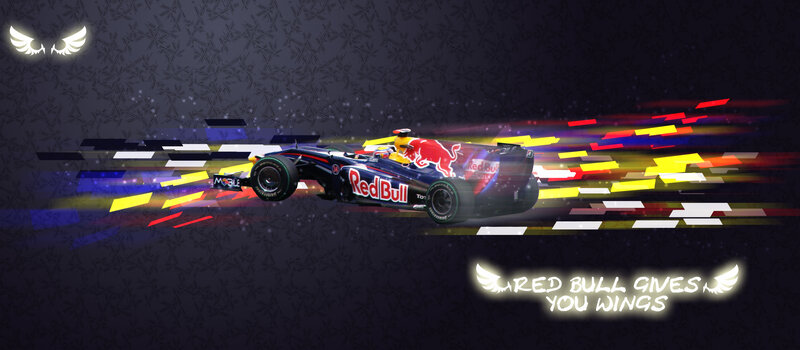 Red Bull racing car in motion
