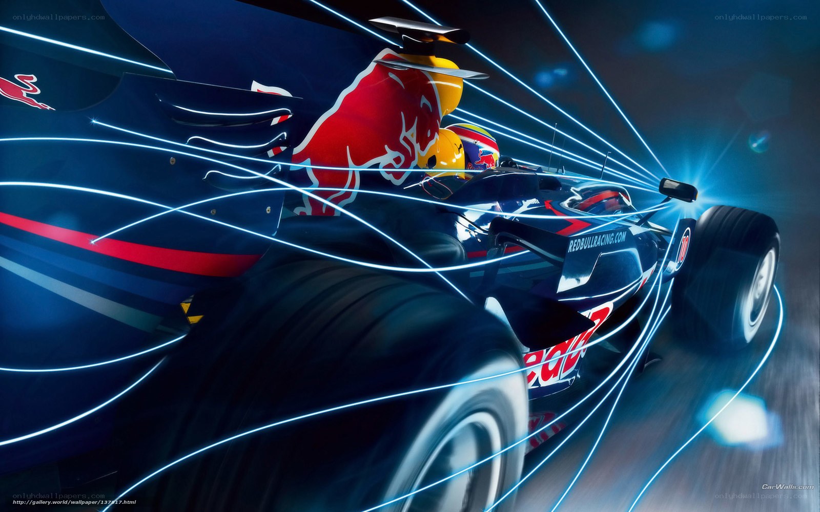 Red Bull racing car in motion