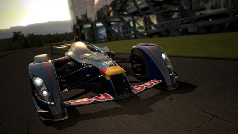 Red Bull racing car on track