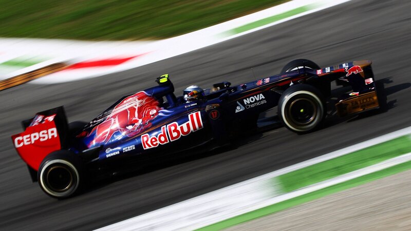 Red Bull racing car on track