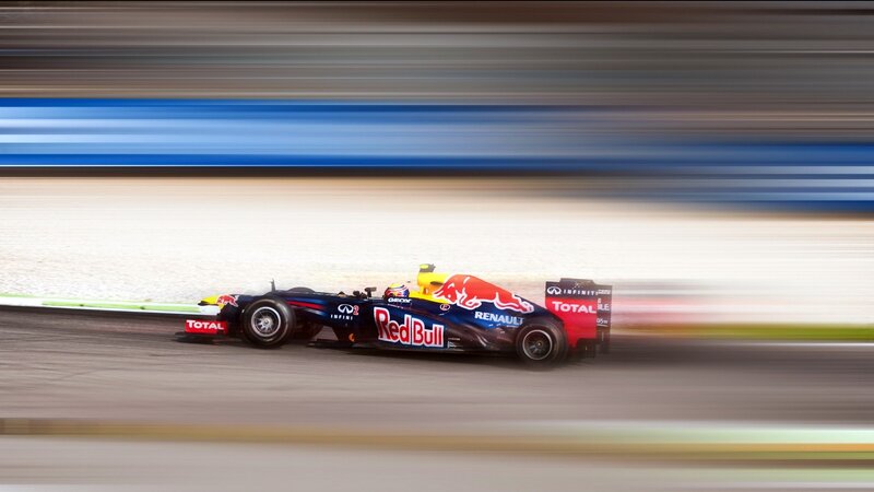 Red Bull racing car on track