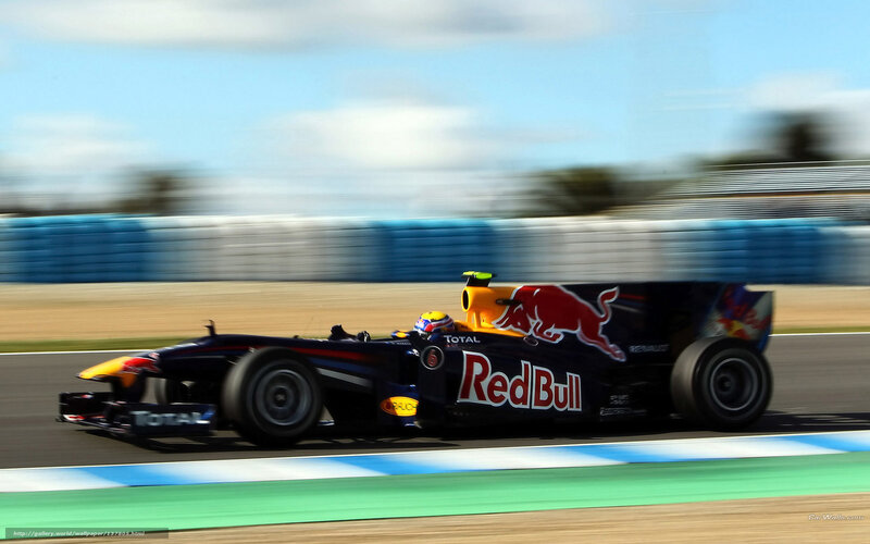 Red Bull racing car on track