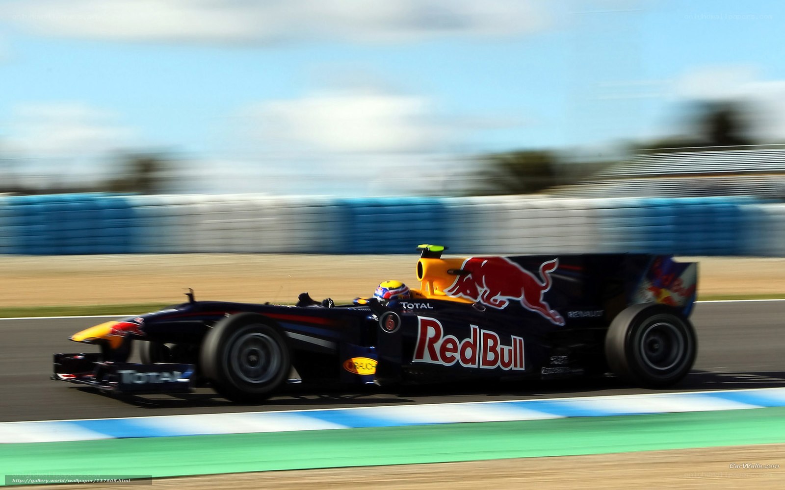 Red Bull racing car on track