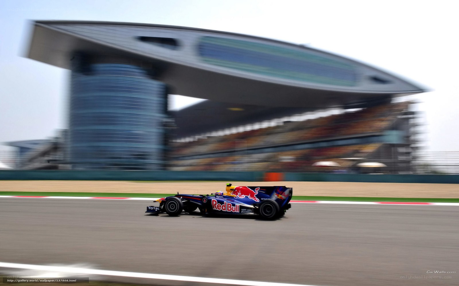Red Bull racing car on track
