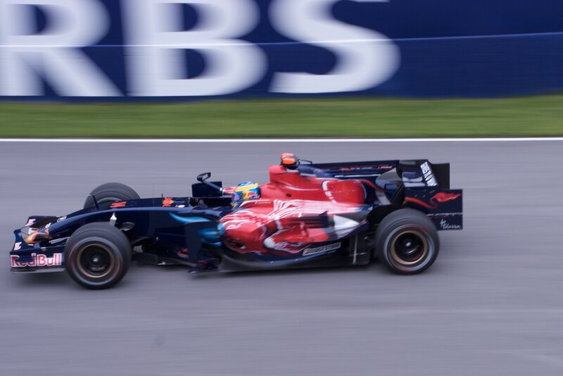 Red Bull racing car on track
