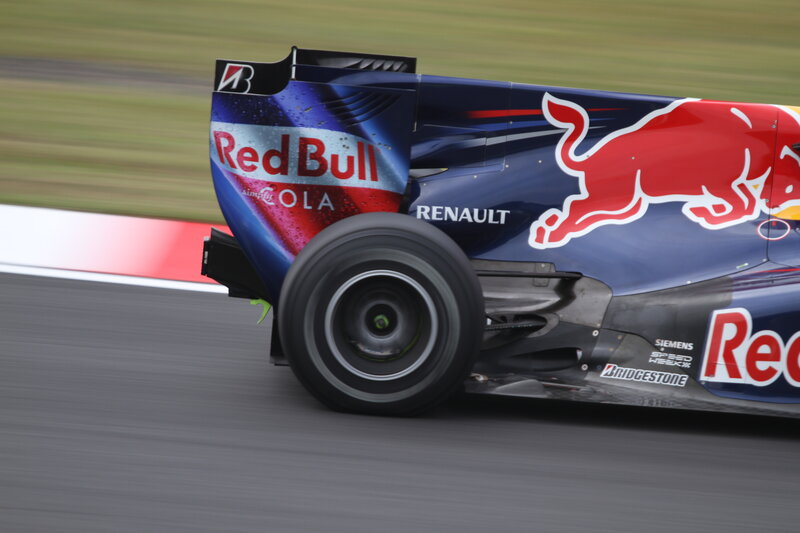 Red Bull racing car on track