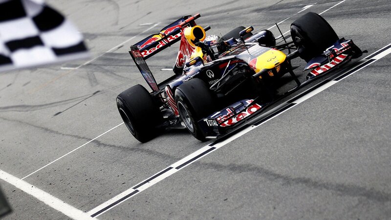 Red Bull racing car on track