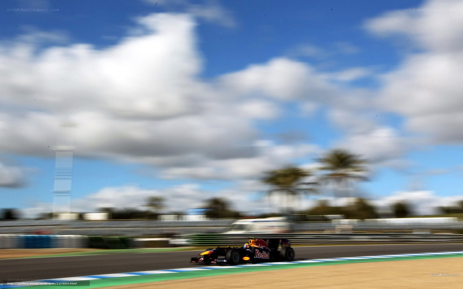 Red Bull racing car on track