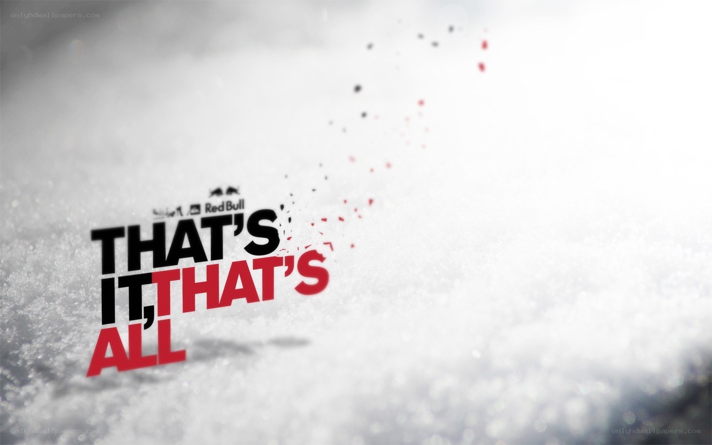 Red Bull slogan on snow