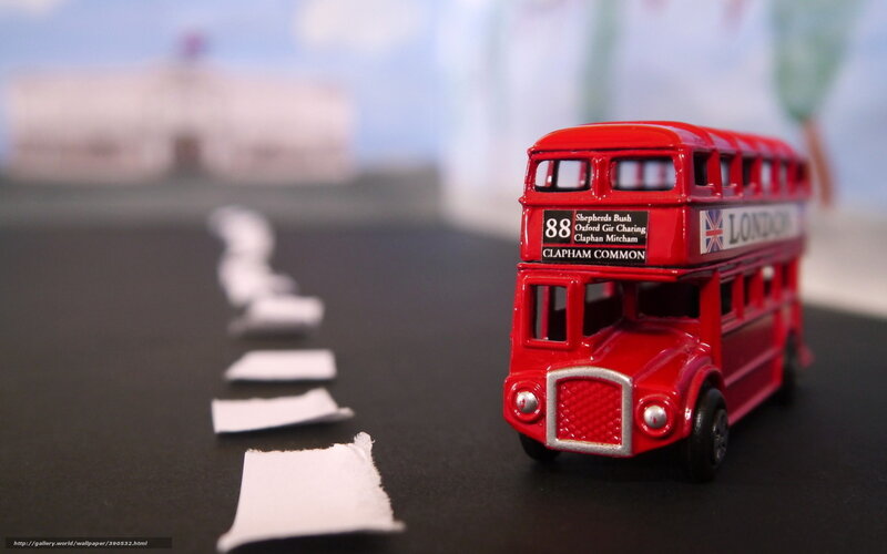 Red bus on a road