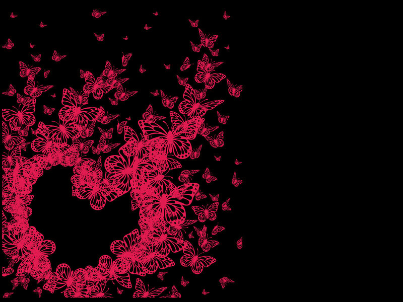 Red Butterflies on Black