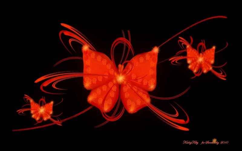 Red butterfly art design