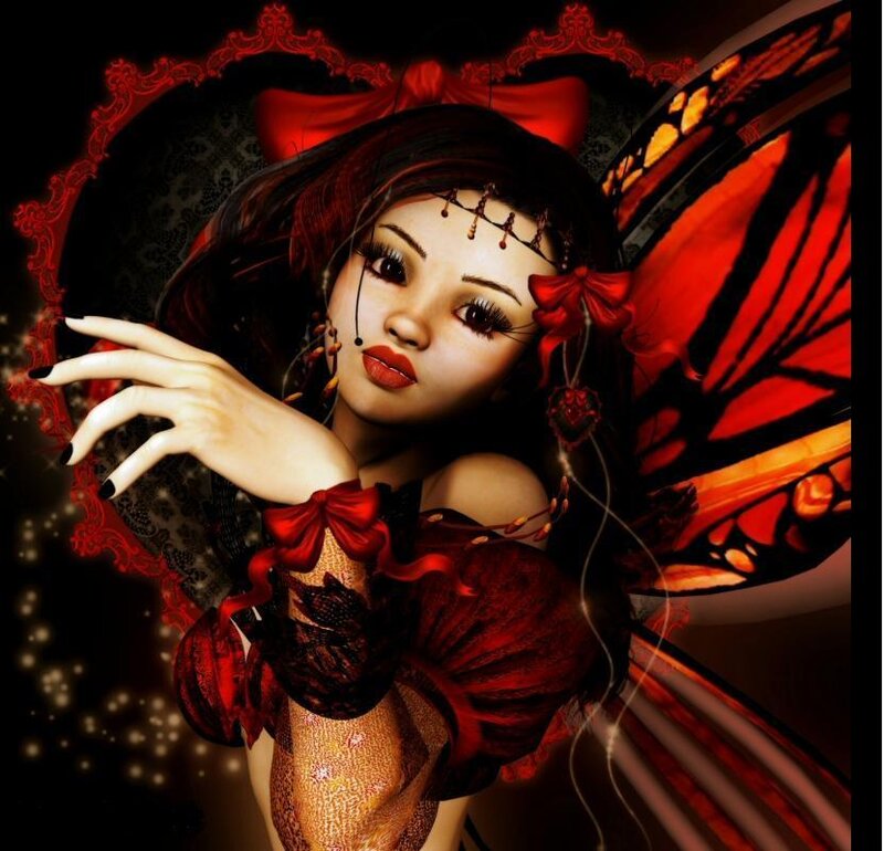 red butterfly fairy portrait